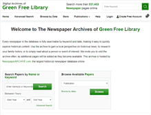 Tablet Screenshot of greenfreelibrary.newspaperarchive.com