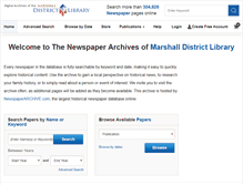 Tablet Screenshot of marshalldistrictlib.newspaperarchive.com