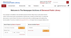 Desktop Screenshot of glenwoodpl.newspaperarchive.com