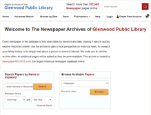 Tablet Screenshot of glenwoodpl.newspaperarchive.com