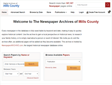 Tablet Screenshot of millscounty.newspaperarchive.com