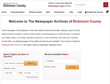 Tablet Screenshot of dickinsoncounty.newspaperarchive.com