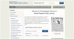 Desktop Screenshot of crpubliclibrary.newspaperarchive.com