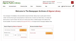 Desktop Screenshot of algonalib.newspaperarchive.com