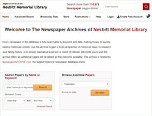 Tablet Screenshot of nesbittmemoriallibrary.newspaperarchive.com